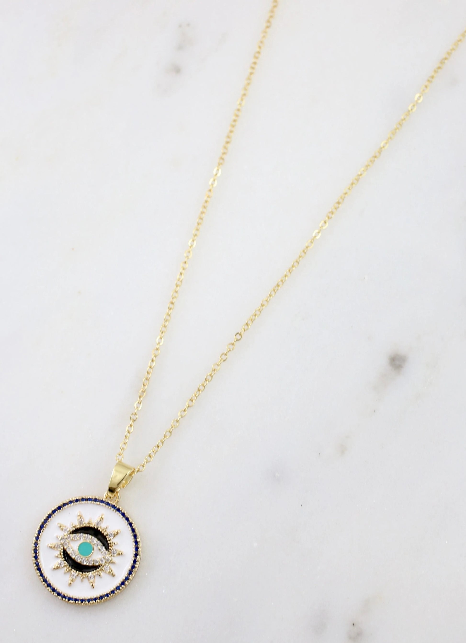 Glenn Necklace with Seeing Eye WHITE