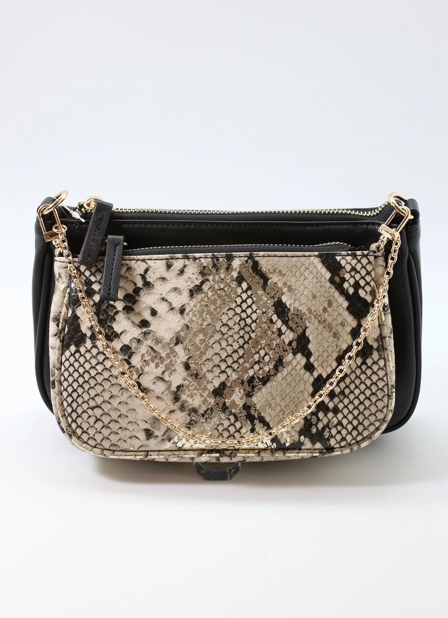 Double Crossbody Bag Snake Print