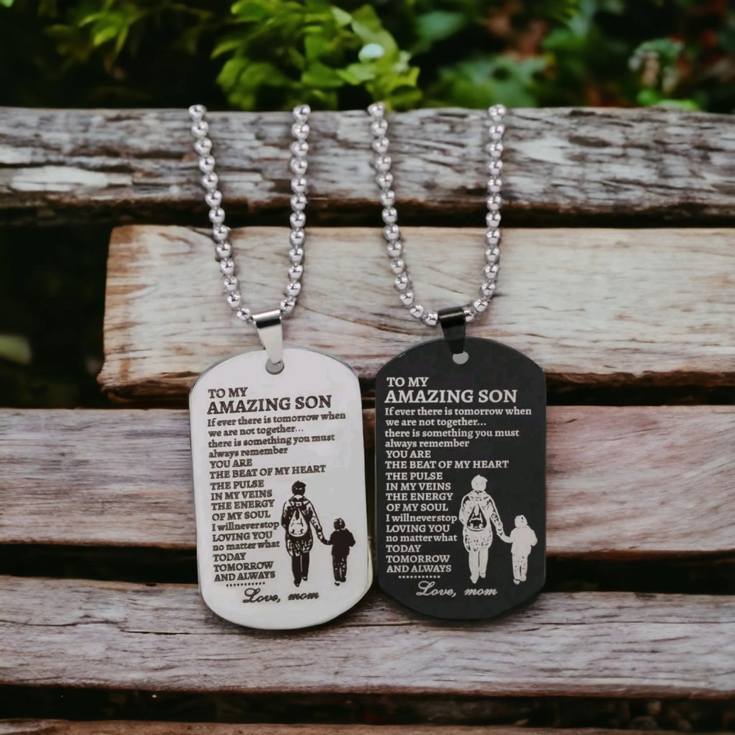 To My Amazing Son From Mom Dog Tag Necklace