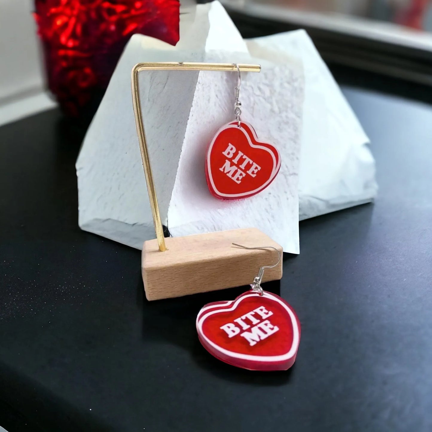 Heart Shaped Bite Me Earrings