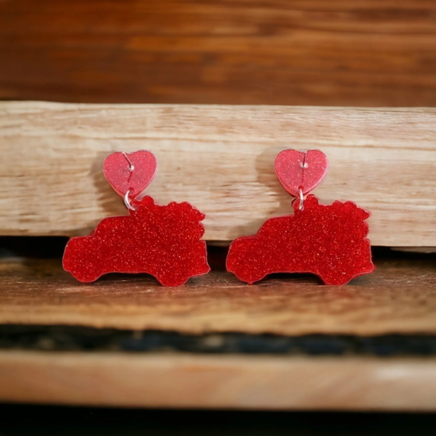 I'll Carry Your Hearts Vintage Truck Earrings