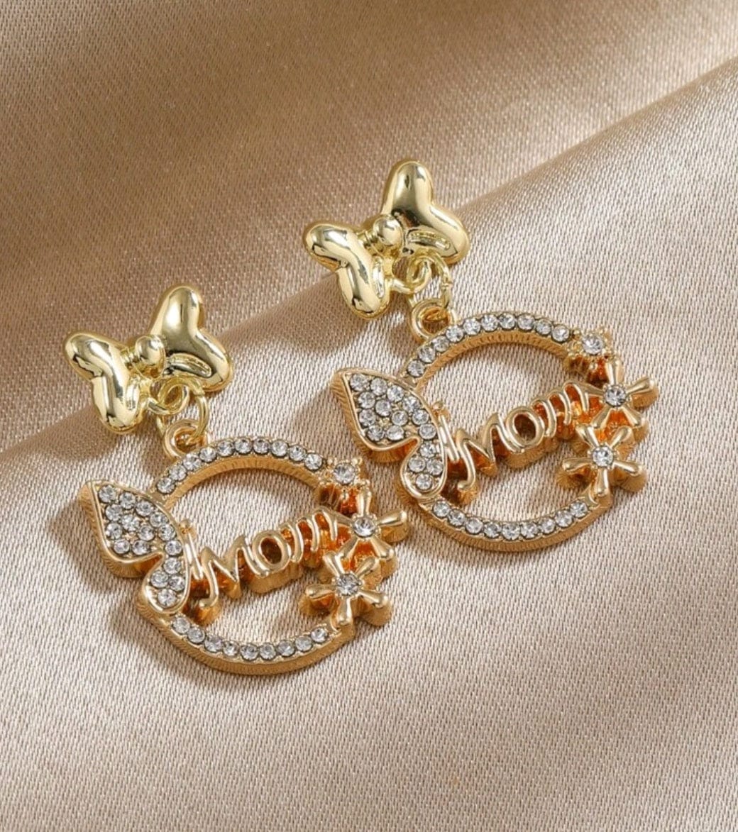 Rhinestones and Butterflies Mom Earrings - The Bling Barn