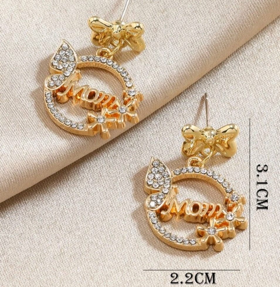 Rhinestones and Butterflies Mom Earrings - The Bling Barn