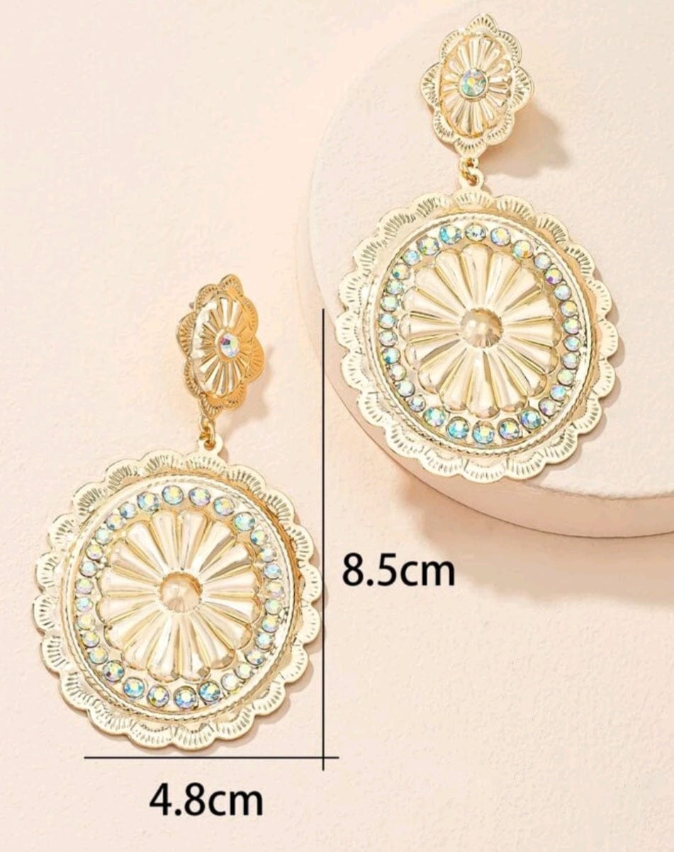 Modern Goddess Gold Medallion Earrings - The Bling Barn