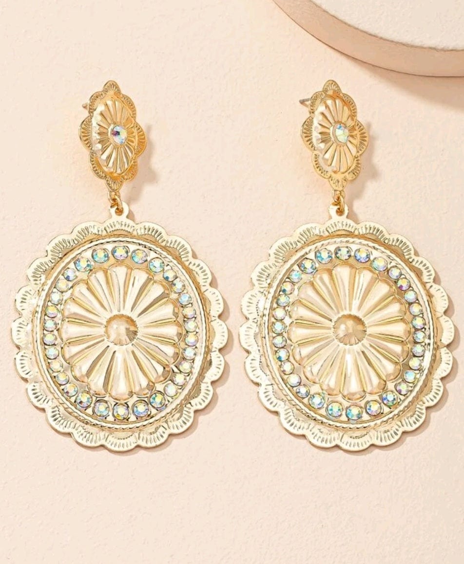 Modern Goddess Gold Medallion Earrings - The Bling Barn