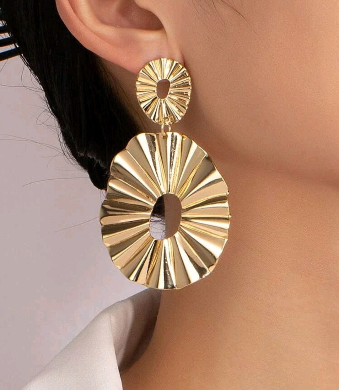 She's A Golden Empress Statement Earrings - The Bling Barn