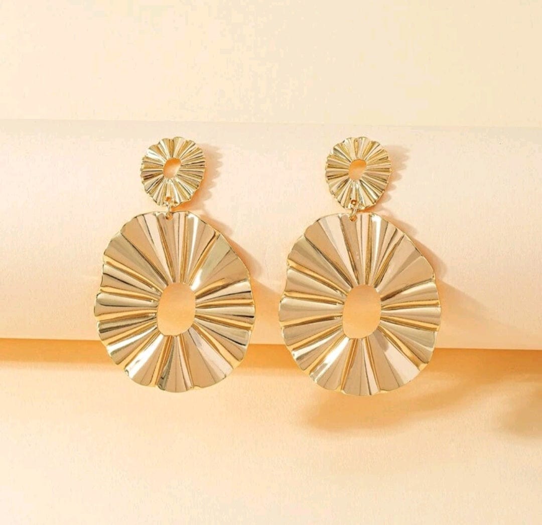 She's A Golden Empress Statement Earrings - The Bling Barn