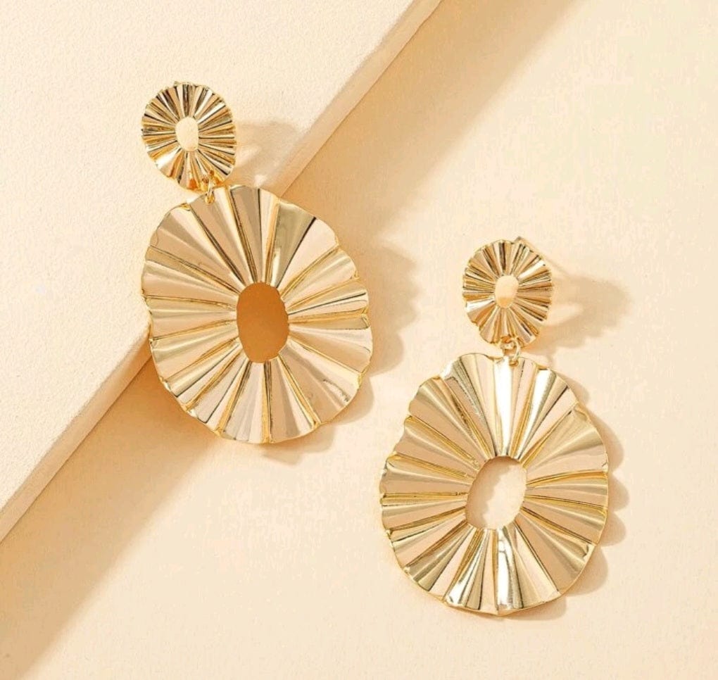 She's A Golden Empress Statement Earrings - The Bling Barn