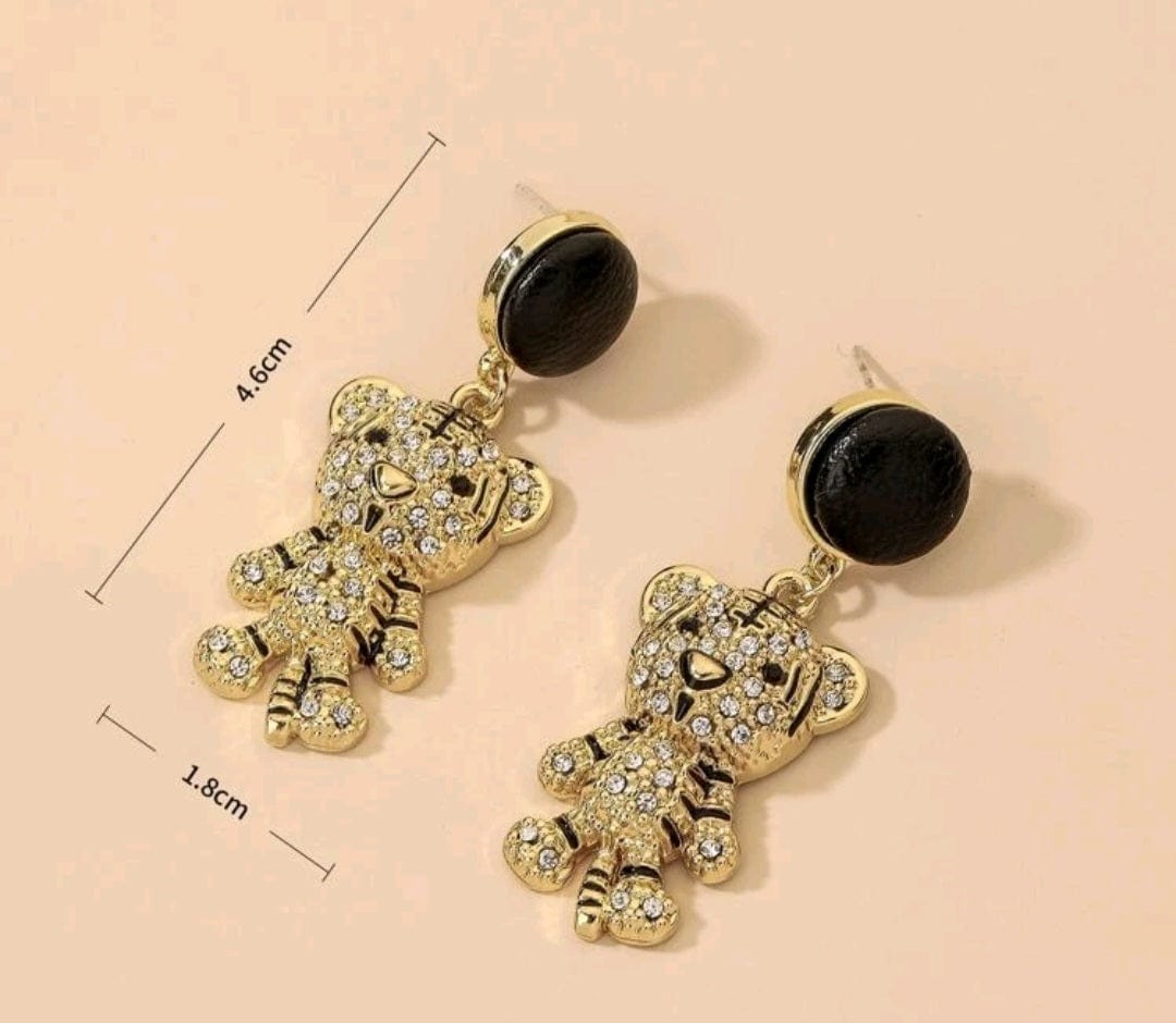 The Tiger That Shines Pendant Earrings - The Bling Barn