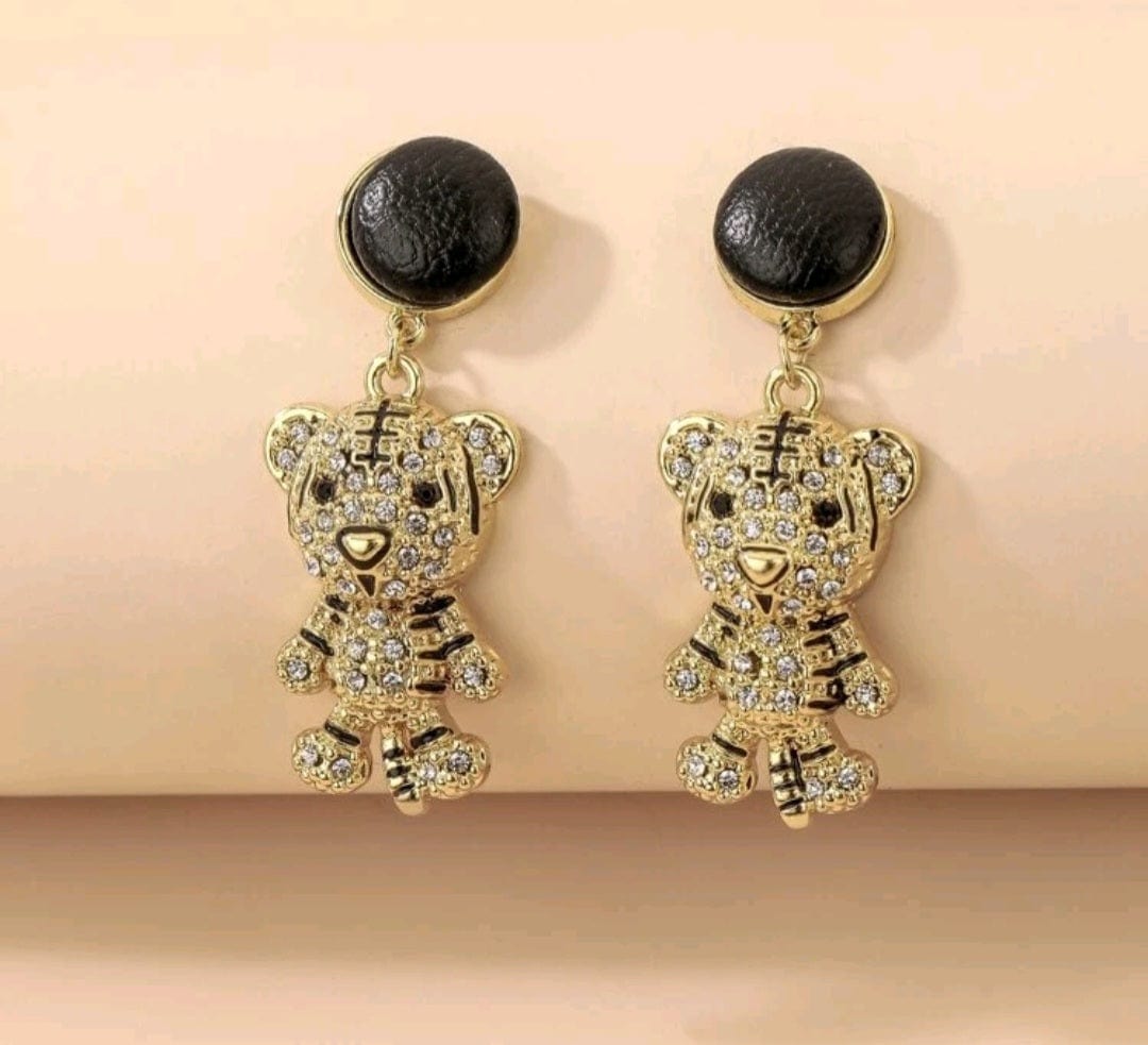The Tiger That Shines Pendant Earrings - The Bling Barn
