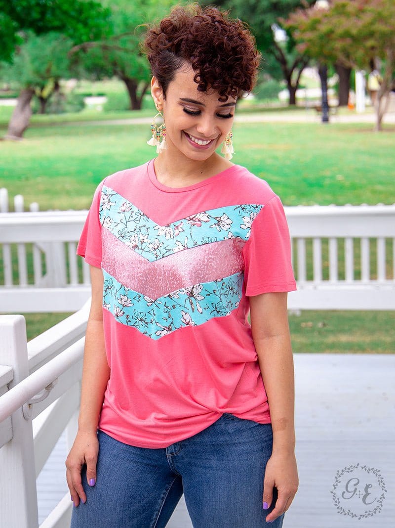 Smell The Coral Flowers Spring Day Top - The Bling Barn