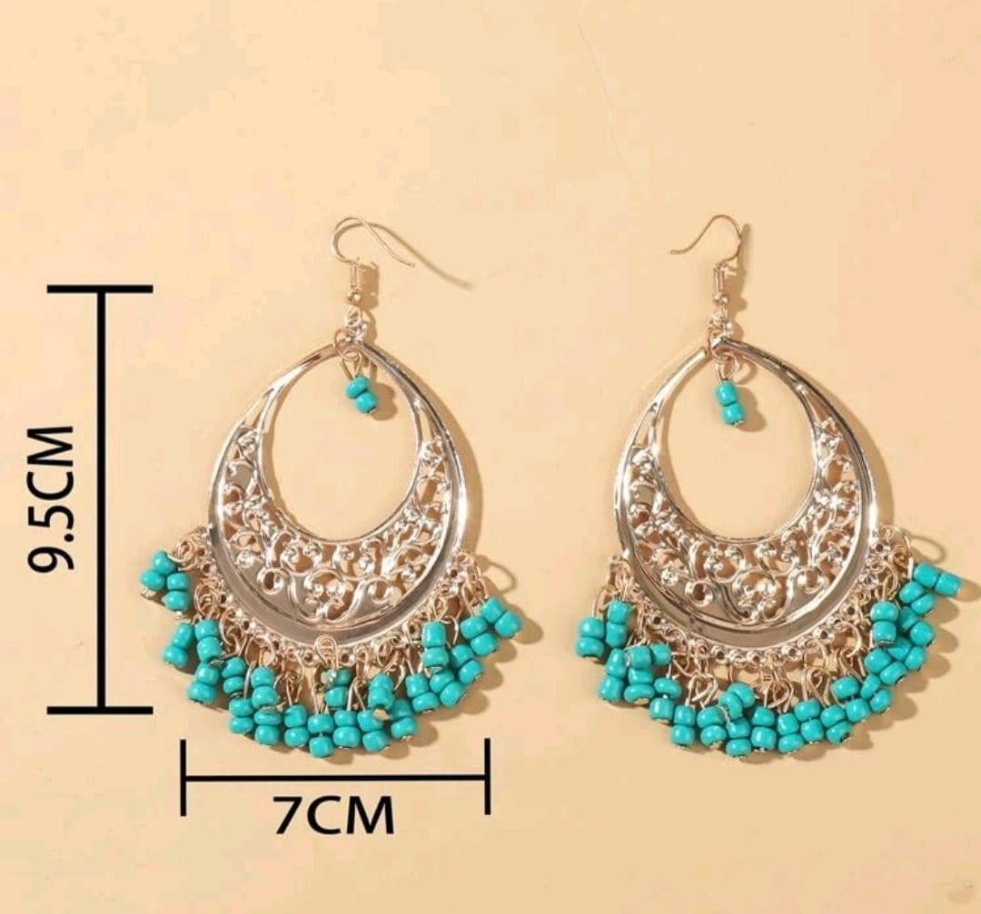Teal Seed Bead Summertime Party Earrings - The Bling Barn