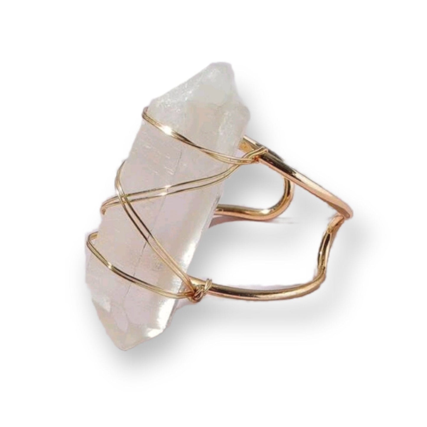 Wired Wrapped Gemstone Adjustable Ring - The Bling Barn