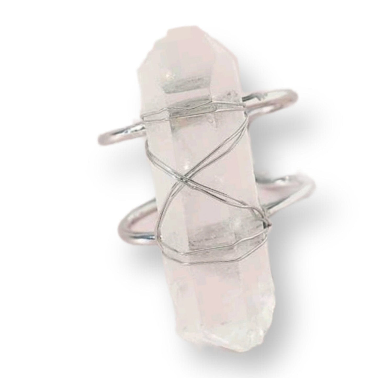 Wired Wrapped Gemstone Adjustable Ring - The Bling Barn