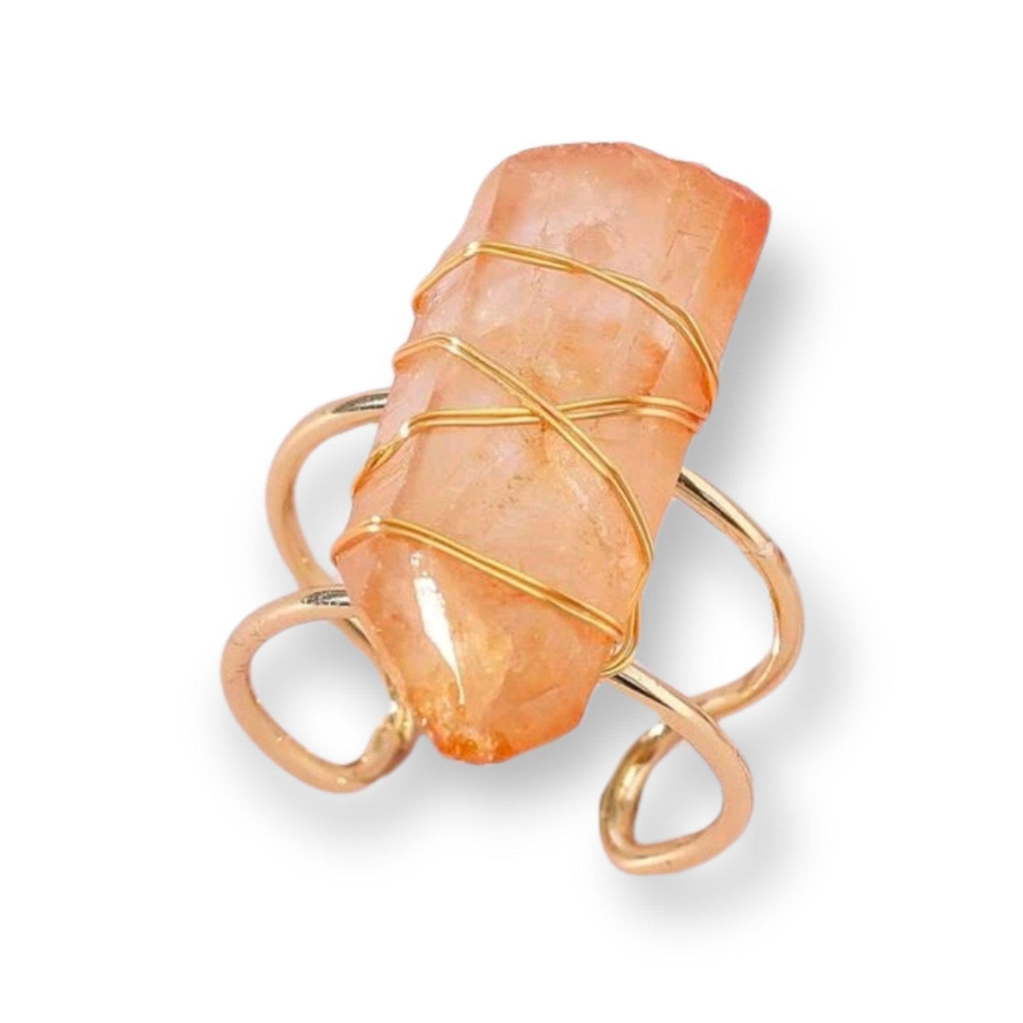 Wired Wrapped Gemstone Adjustable Ring - The Bling Barn