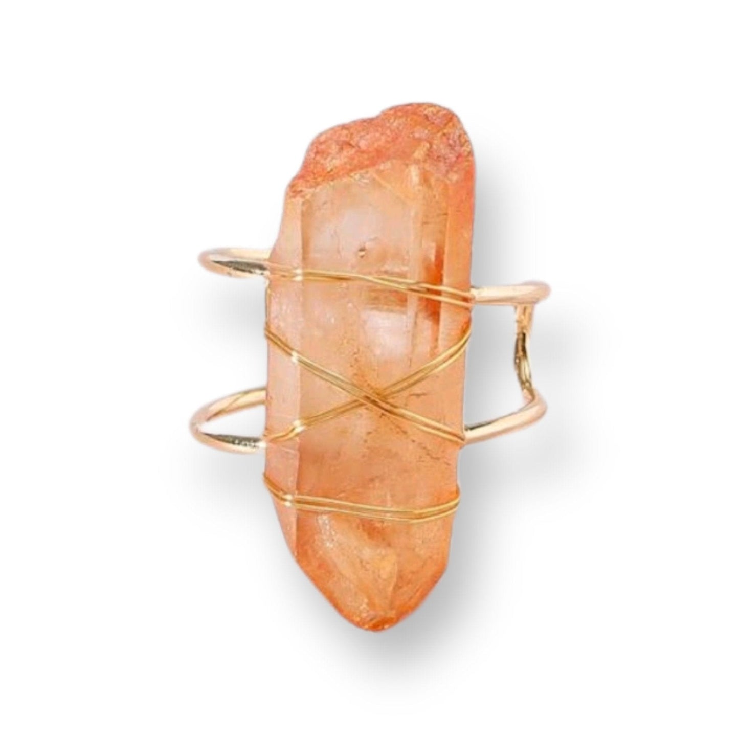 Wired Wrapped Gemstone Adjustable Ring - The Bling Barn