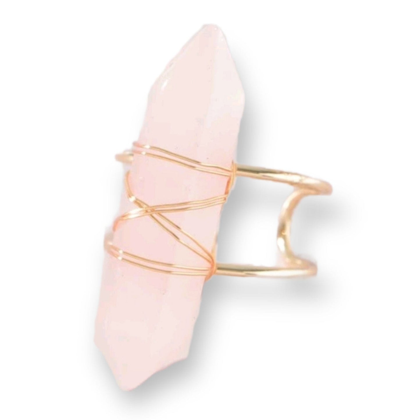 Wired Wrapped Gemstone Adjustable Ring - The Bling Barn