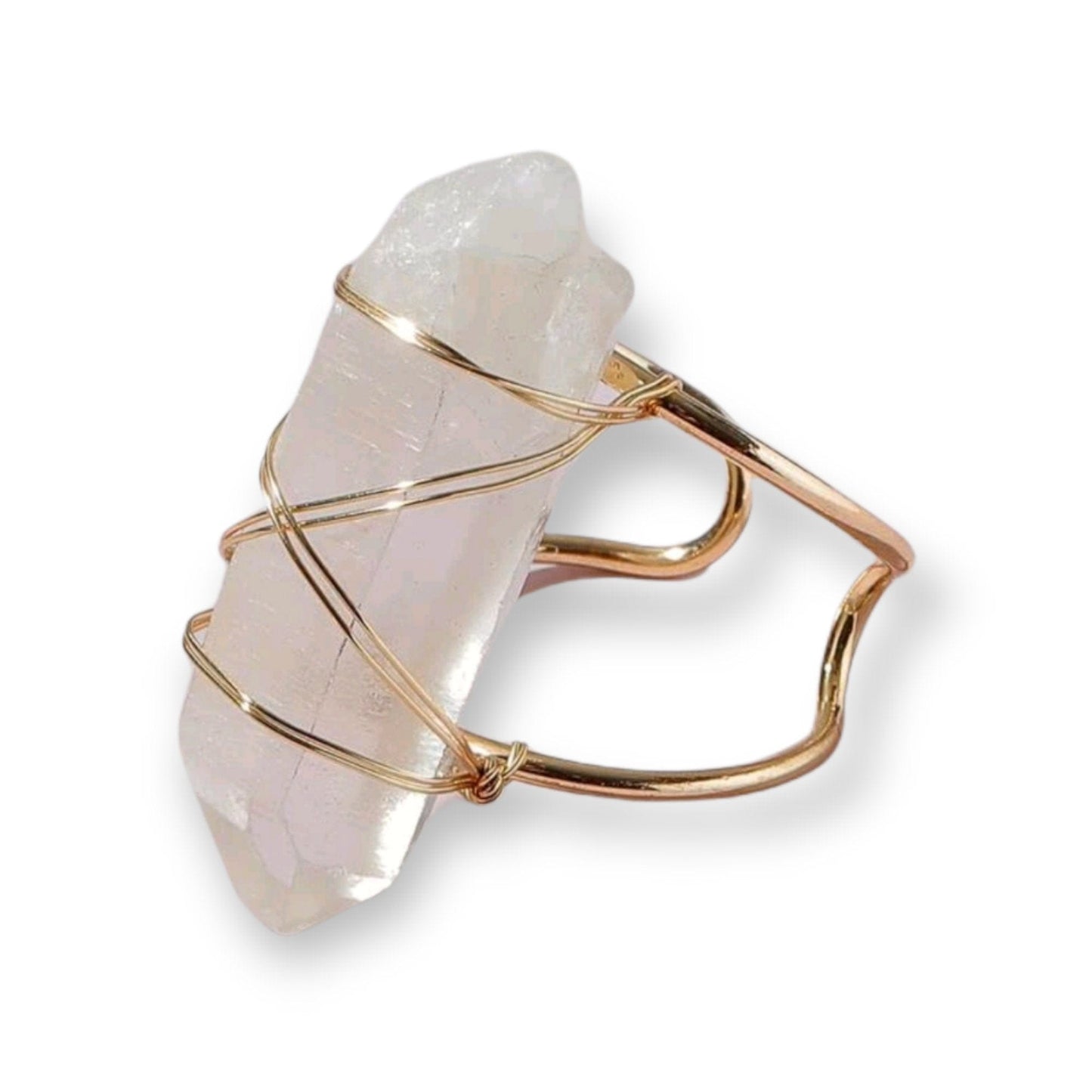 Wired Wrapped Gemstone Adjustable Ring - The Bling Barn