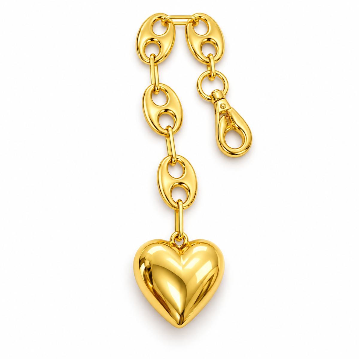 Golden Equestrian Horse Bit Heart Bag Charm