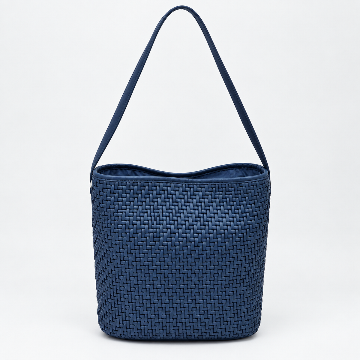 Woven Bucket Hobo Bag with Wide Shoulder Strap