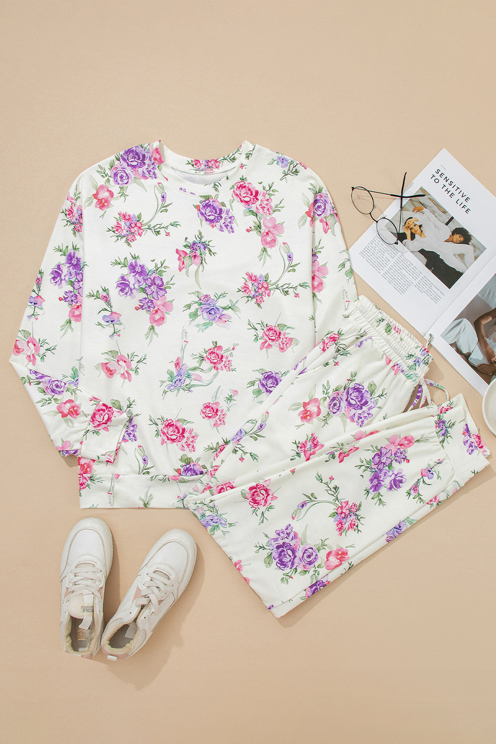 Bloom & Lounge Floral Set | Pullover & Drawstring Pants