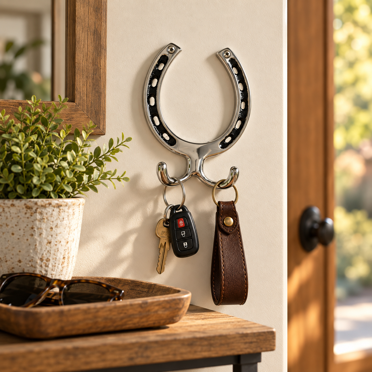 Huntley Equestrian Silver Horseshoe Wall Hook – 2 Hook
