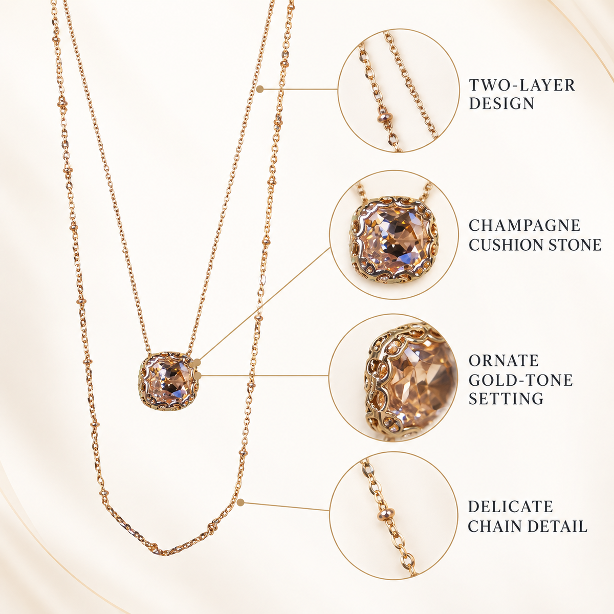 An Evening At The Gala Fashion Gold Layered Necklace