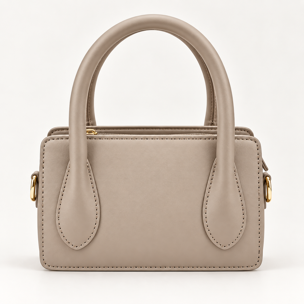 Stone Park Avenue mini satchel with neutral finish, rounded handles and minimalist structured silhouette