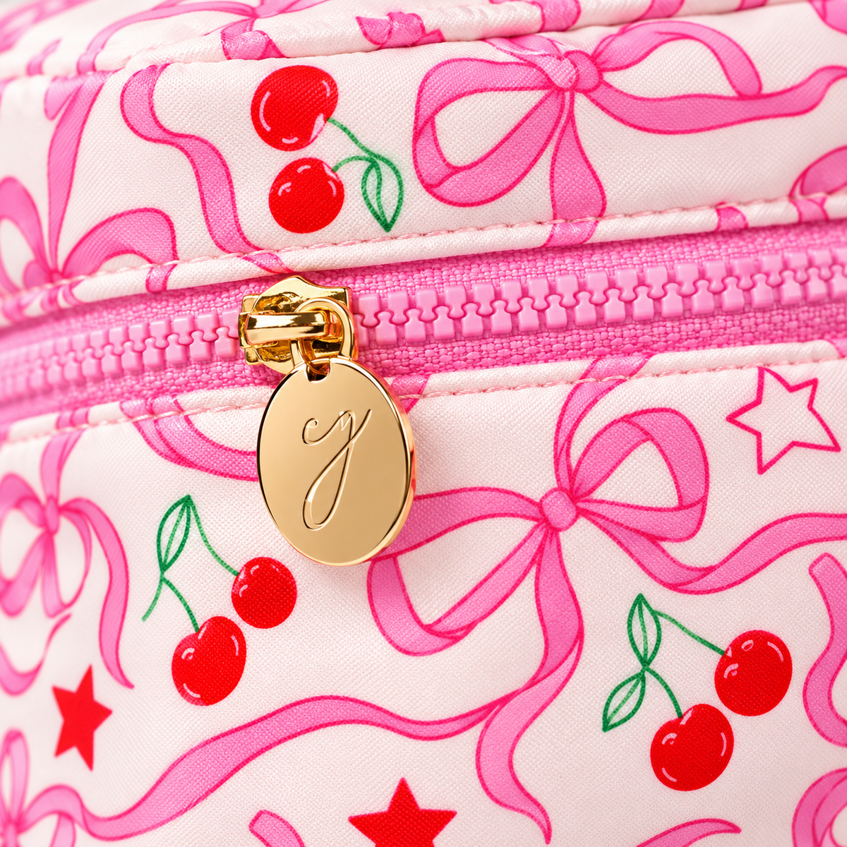 Cherry Bowtiful Pink Cherry & Bow Travel Cosmetic Case