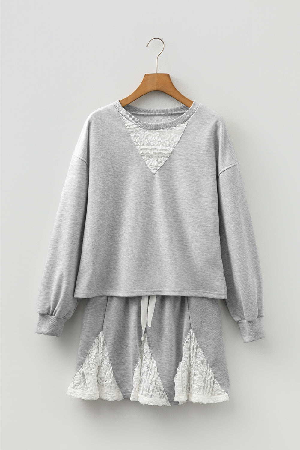 Lace & Grace Patchwork Set | 2-Piece Pullover & Skort Outfit