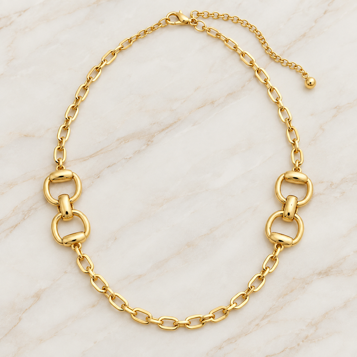 Double Equestrian Horse Bit Chain Necklace – Gold or Silver