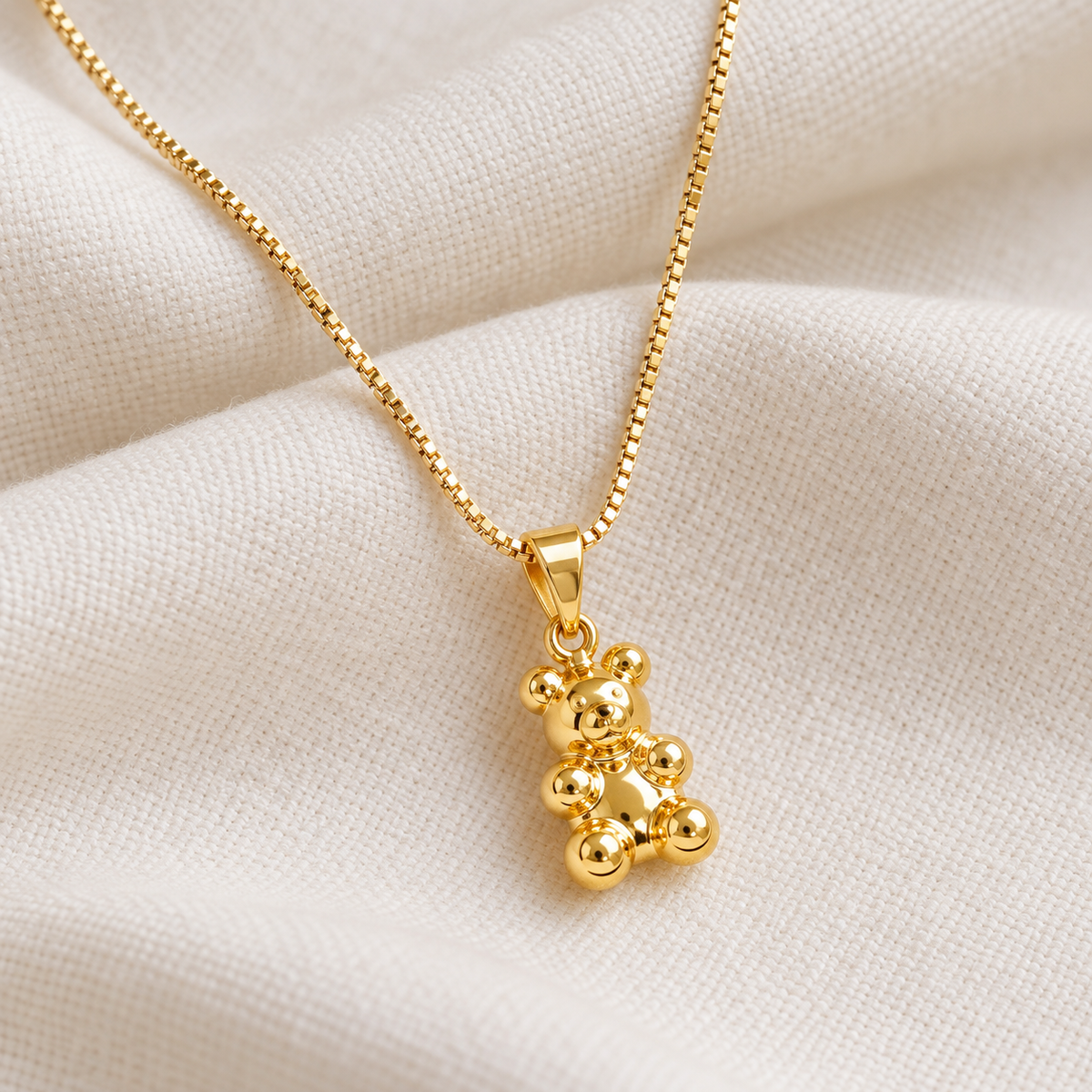 My Dear Bear Gold Teddy Bear Pendant Necklace
