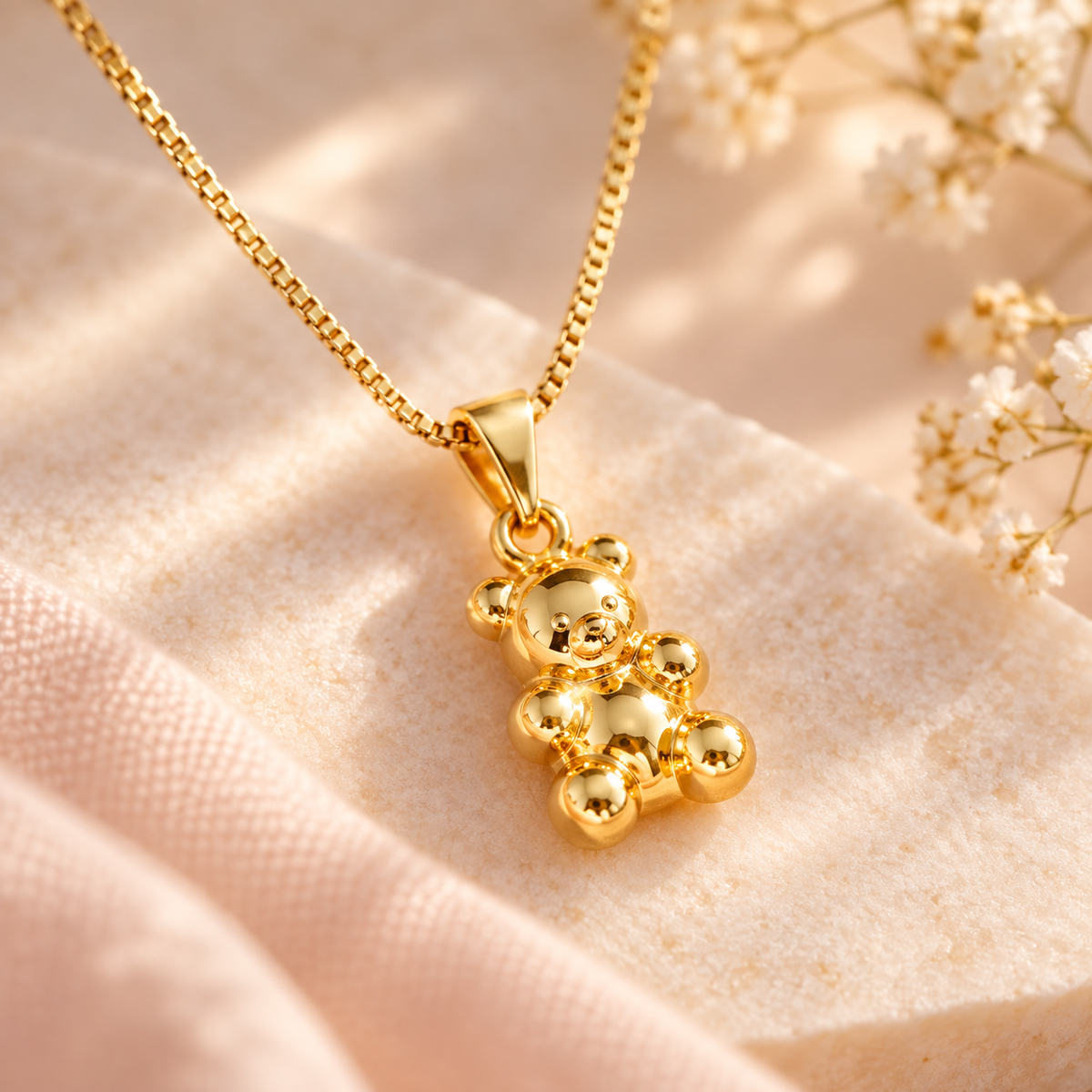 My Dear Bear Gold Teddy Bear Pendant Necklace