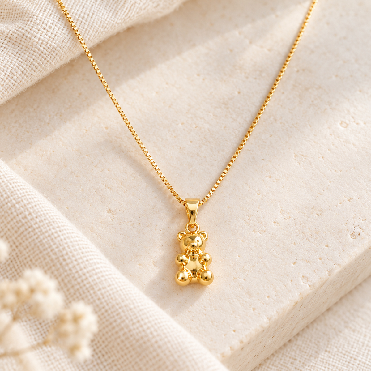 My Dear Bear Gold Teddy Bear Pendant Necklace