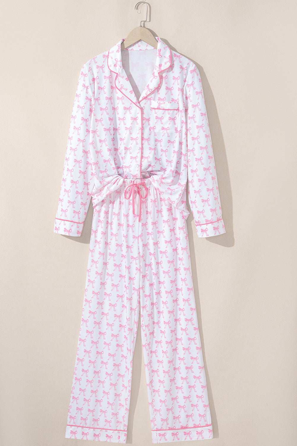 Blush Bow Cozy Pajama Set