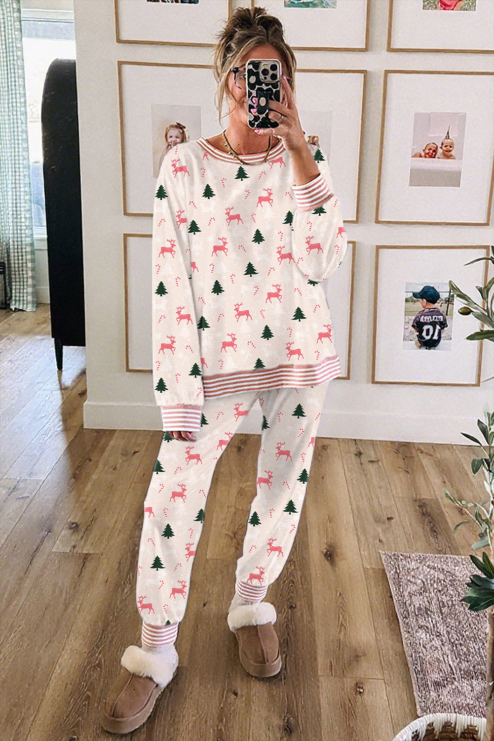 Merry Bow & Tree Pajama Set