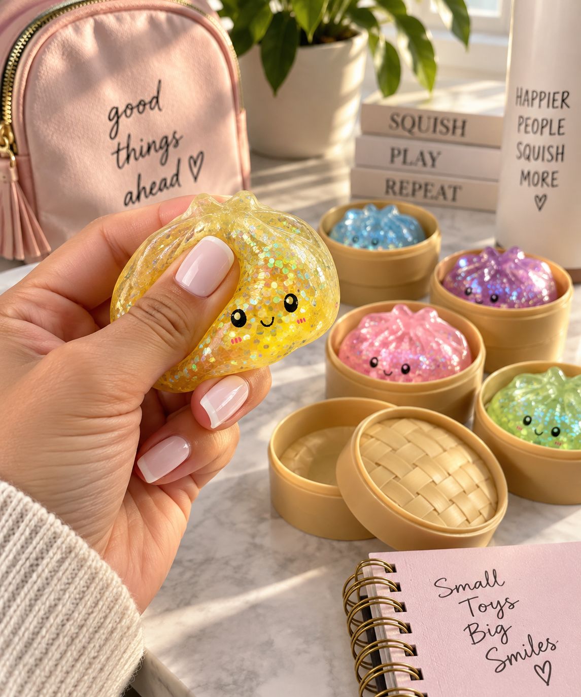 Glitter Mini Dumpling Squishy – Surprise Color