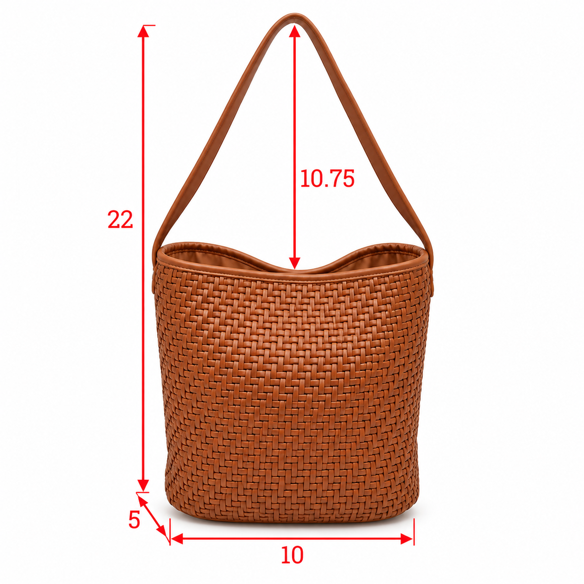 Woven Bucket Hobo Bag with Wide Shoulder Strap