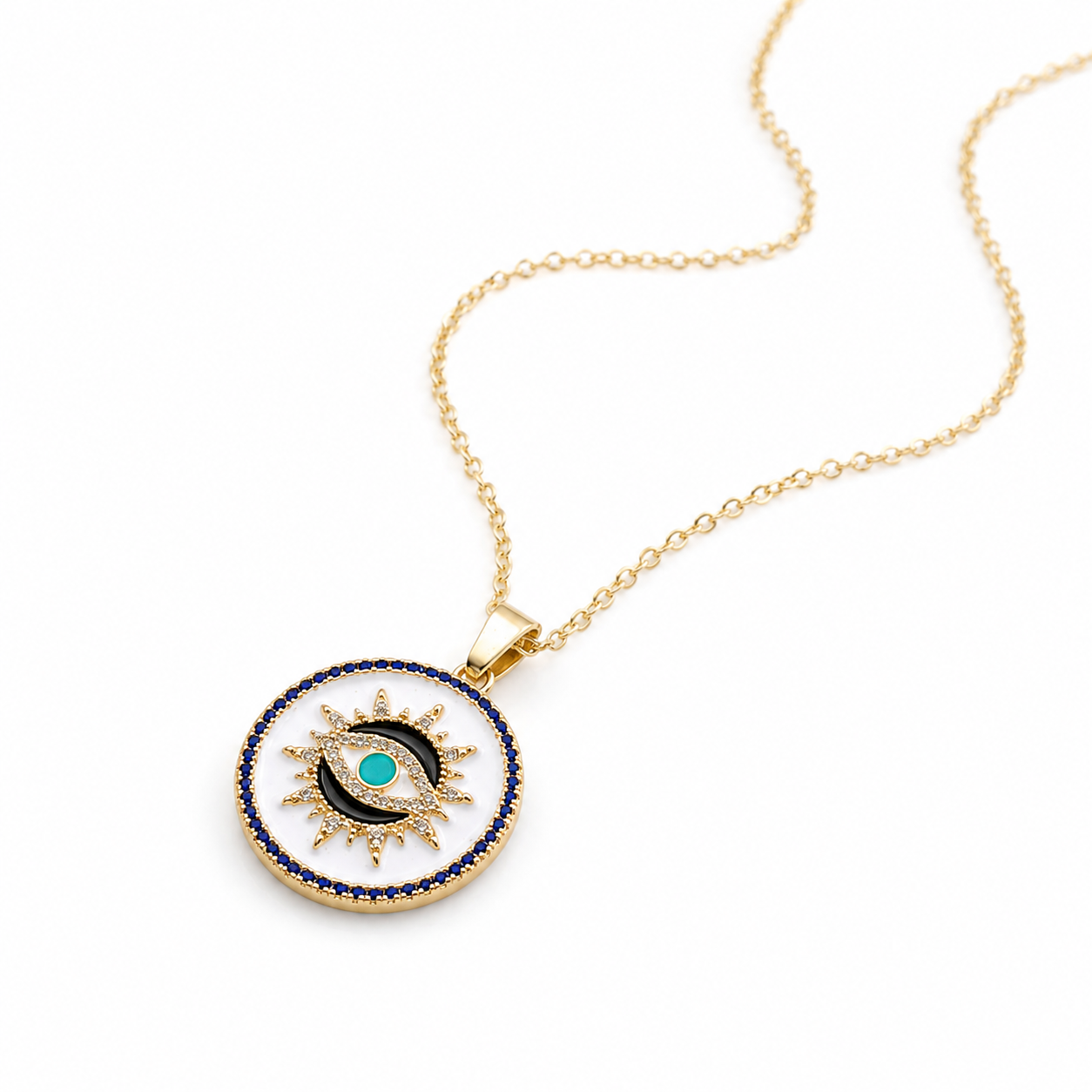 Glenn Necklace with Seeing Eye WHITE