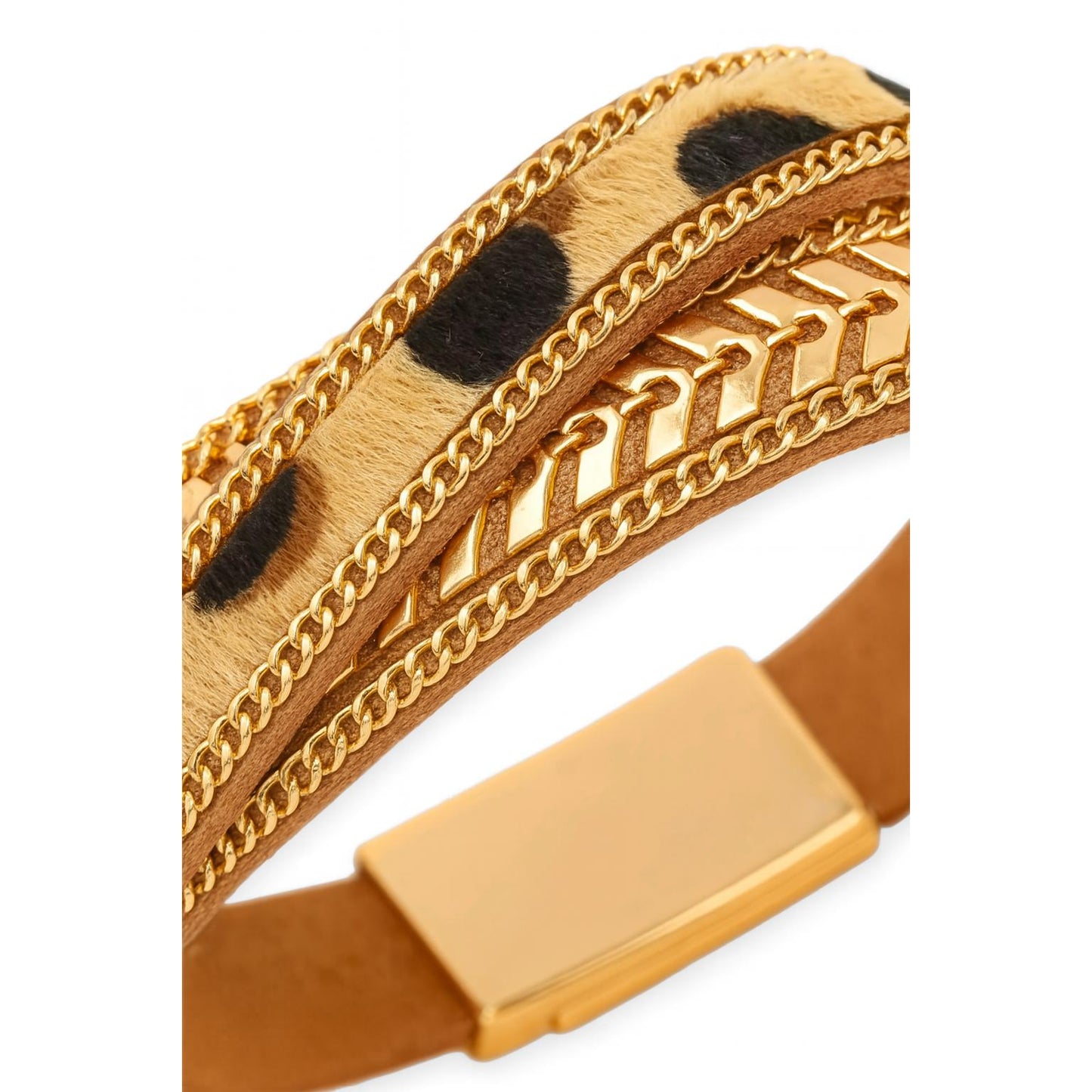 Wild Glam Leopard Wrap Bracelet