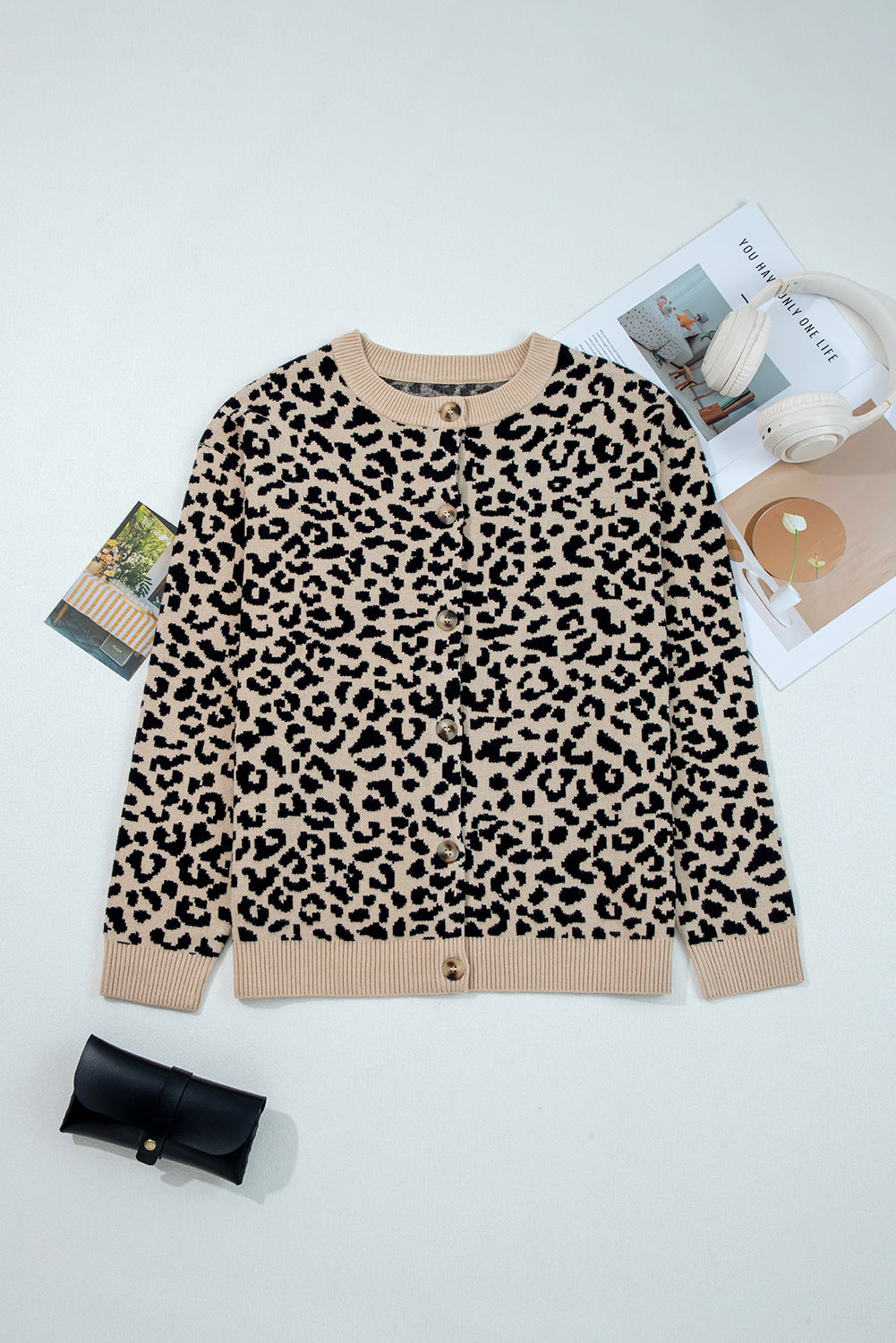 Wild Cozy Leopard Cardigan | Chunky Knit Button-Front Sweater