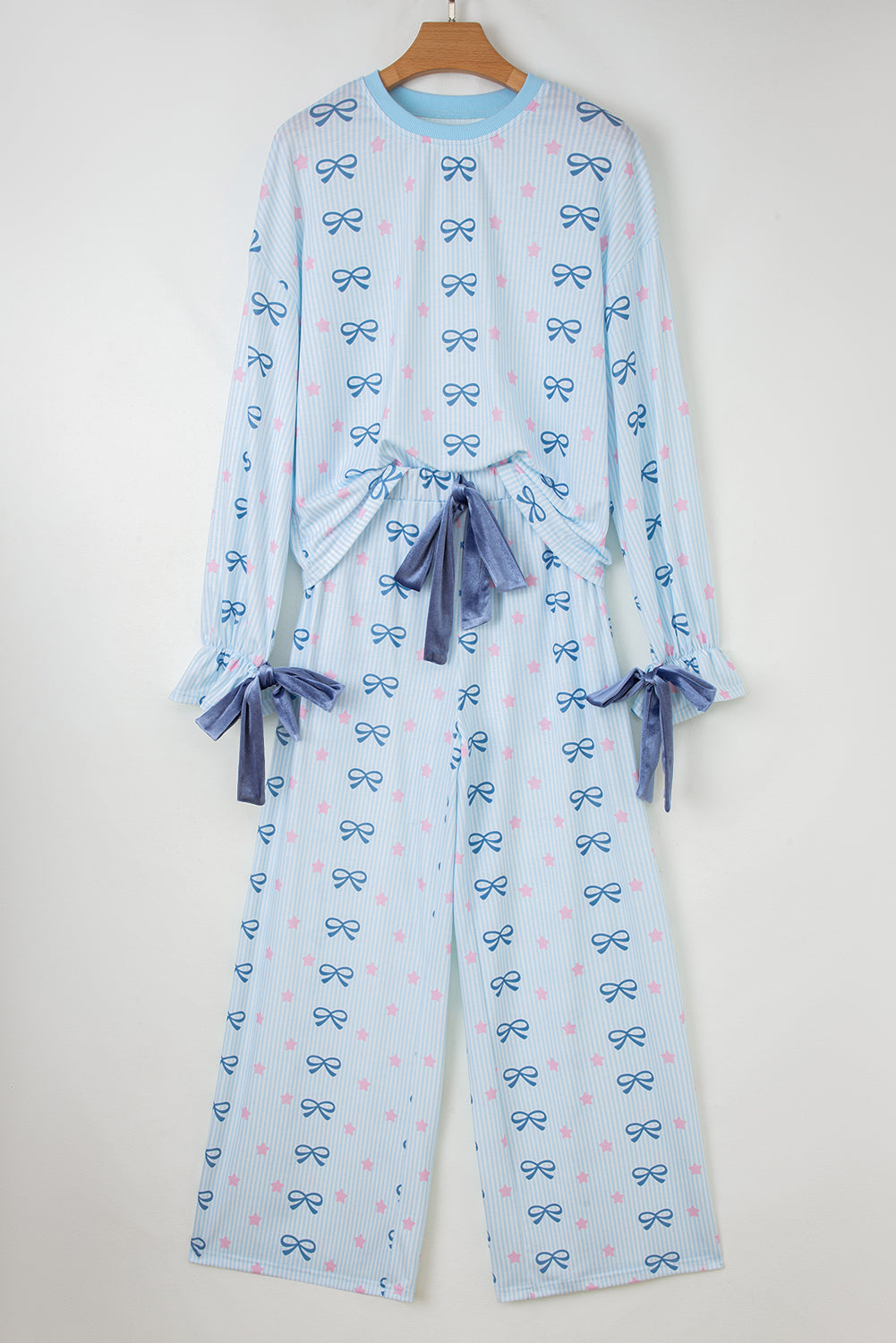 Starry Bow Dreams Lounge Set | Cozy 2-Piece Pajamas