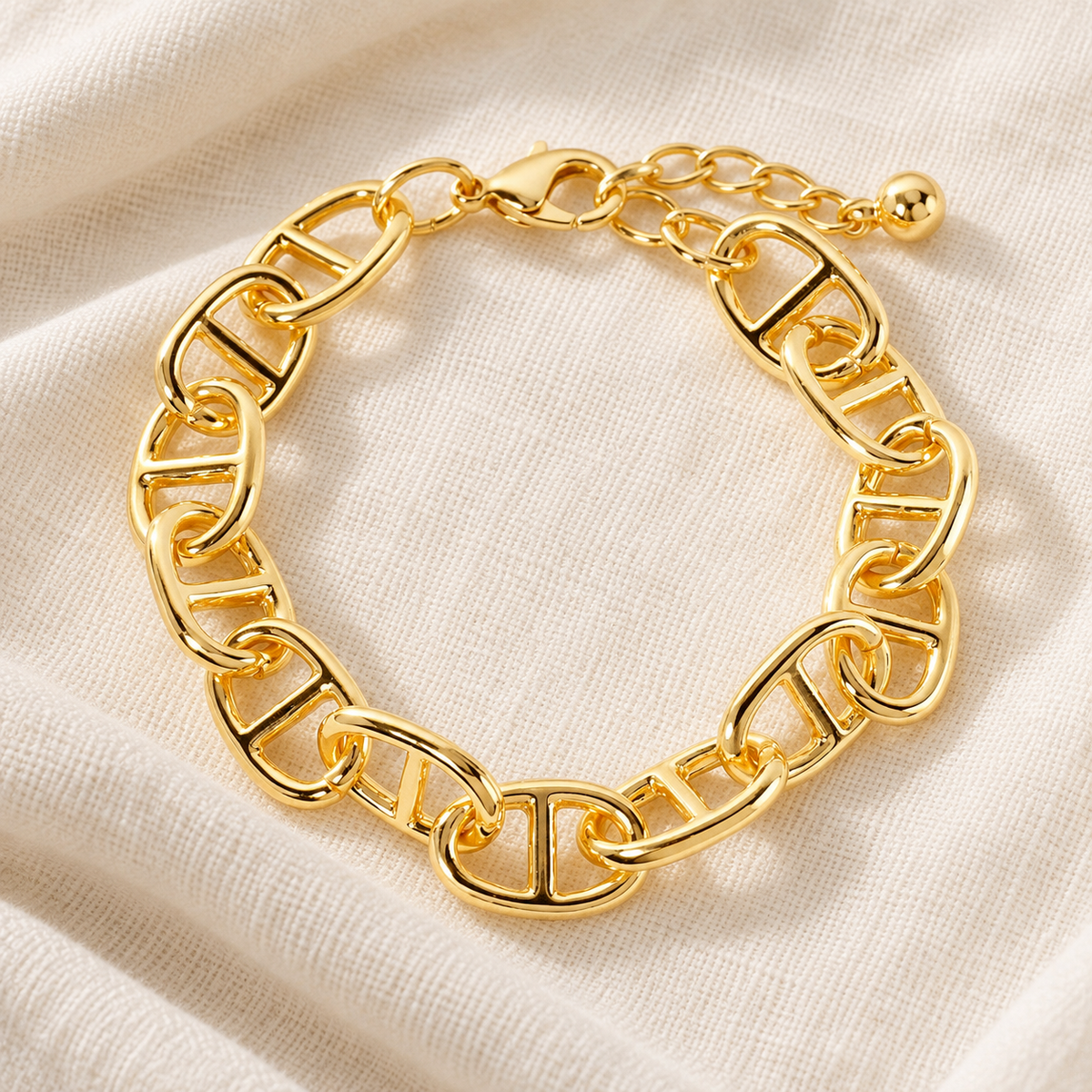 Golden Current Chunky Mariner Link Bracelet