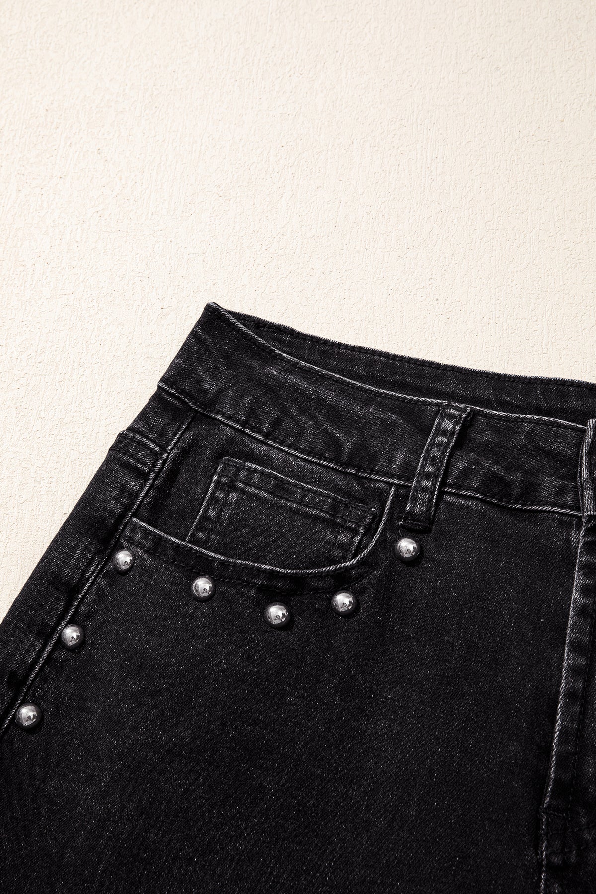 Midnight Row Studded Straight-Leg Jeans