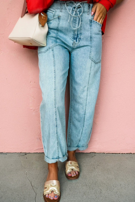 Laid-Back Babe Drawstring Denim