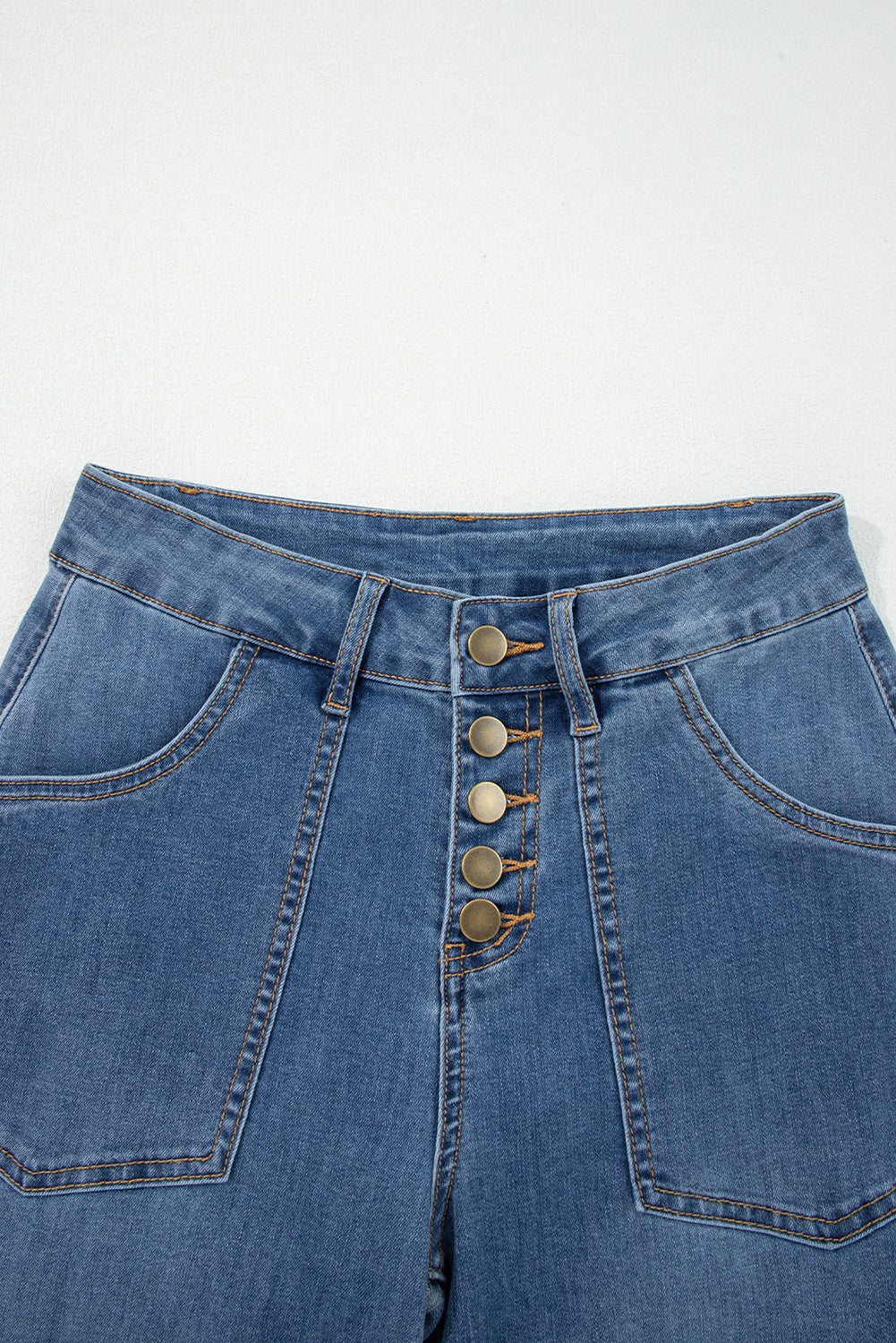 Ashleigh Blue Multi-Button High Waist Wide Leg Jeans – Women’s Denim with Front Pockets