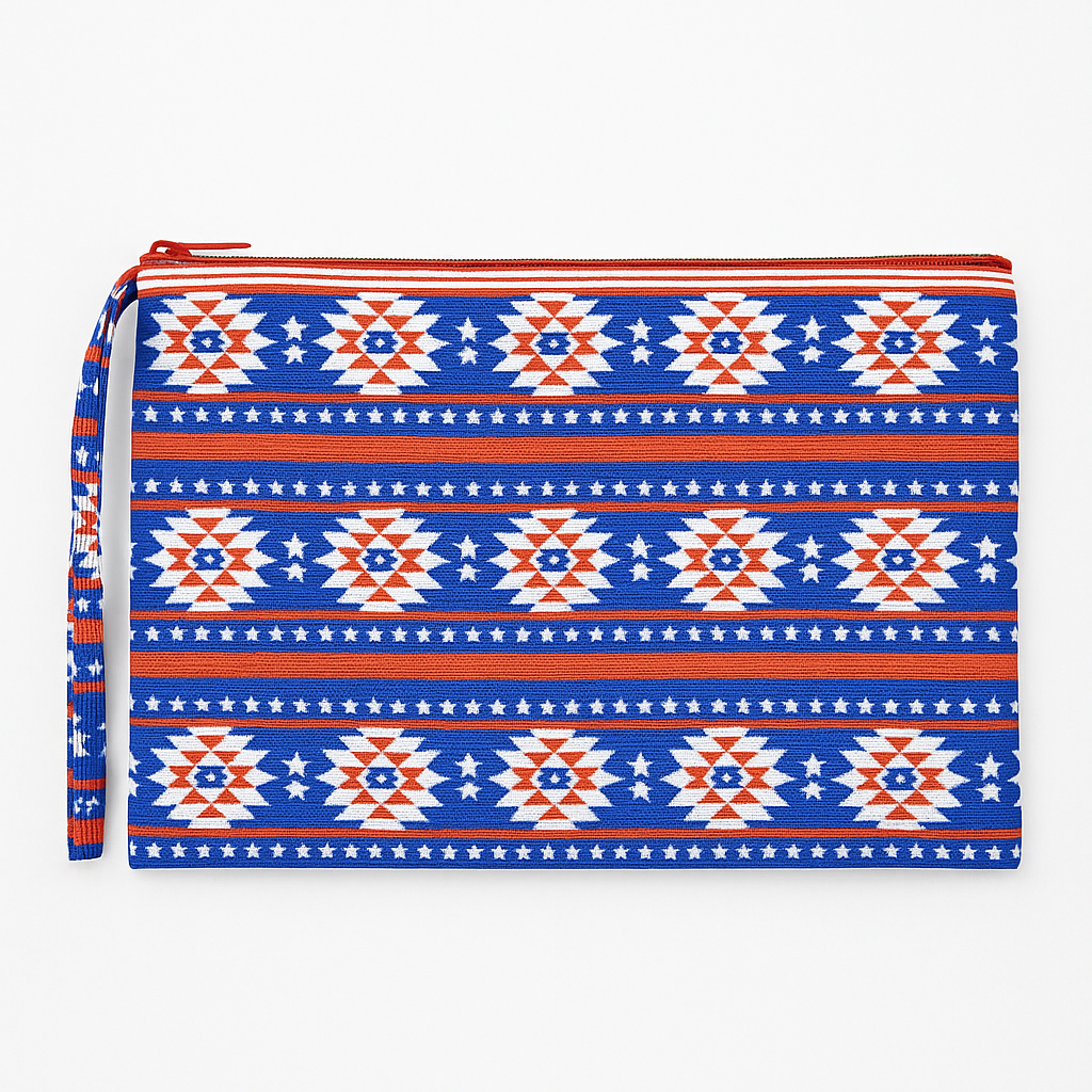 Aztec Print Pouch Bag Western Wristlet
