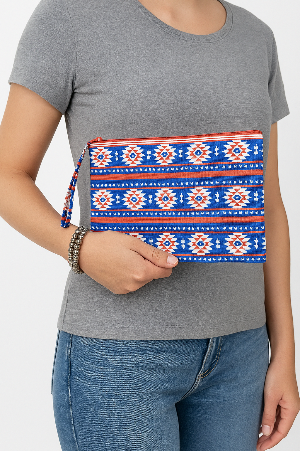Aztec Print Pouch Bag Western Wristlet
