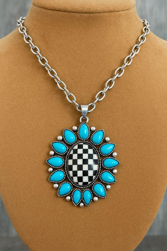 Rodeo Royalty Checkered Necklace