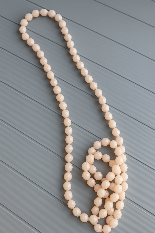 ✨ Blush Glimmer 60" Beaded Strand Necklace ✨